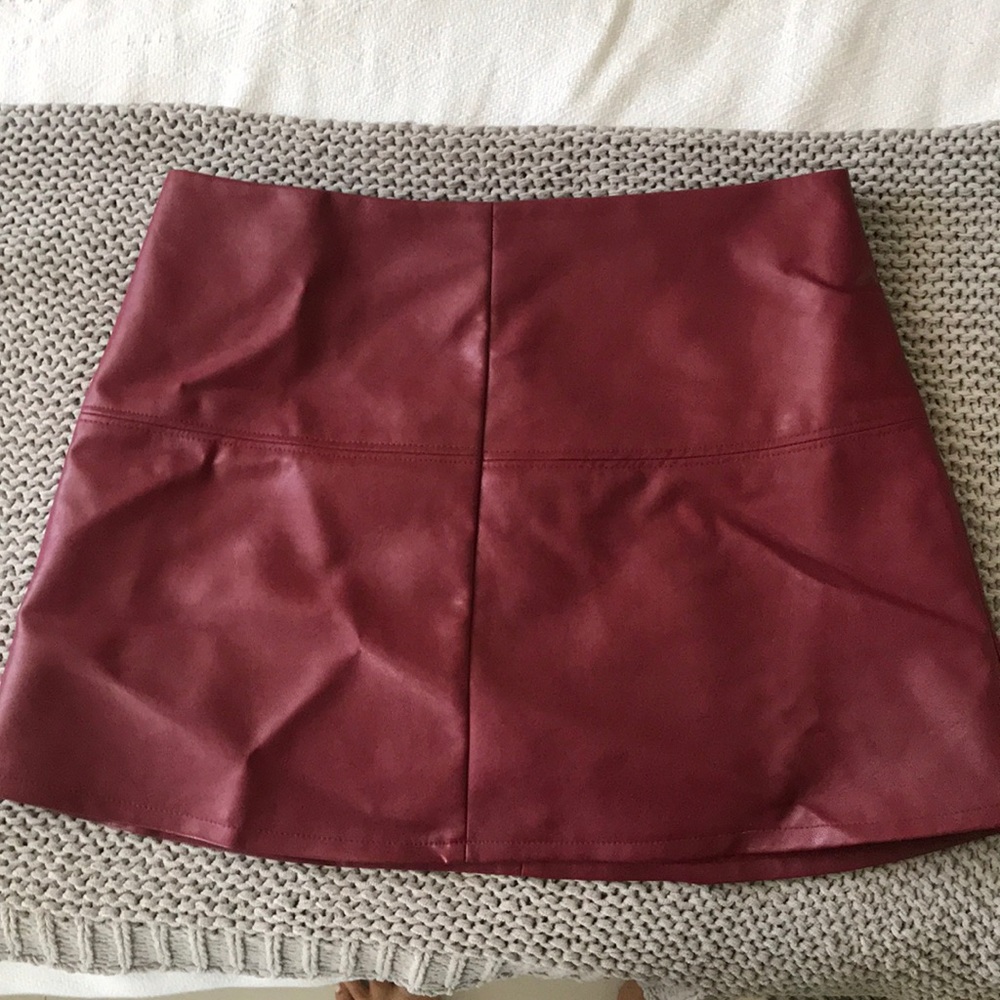 Red Leather Mini Skirt